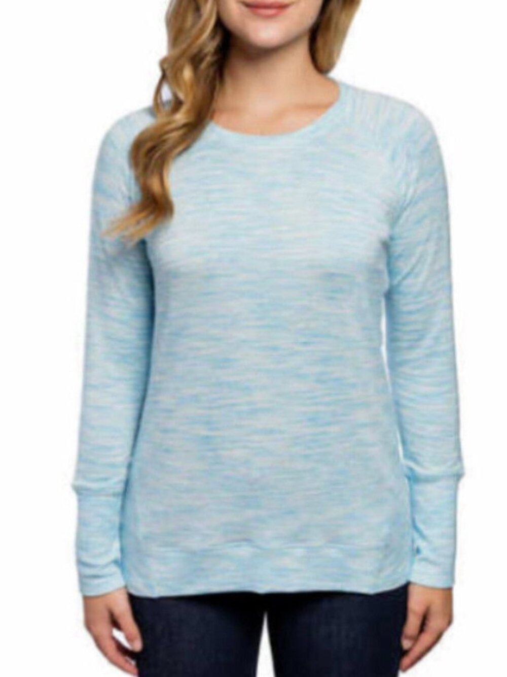 Champion Womens High Low Hemline Crew Neck Long Sleeve Tee